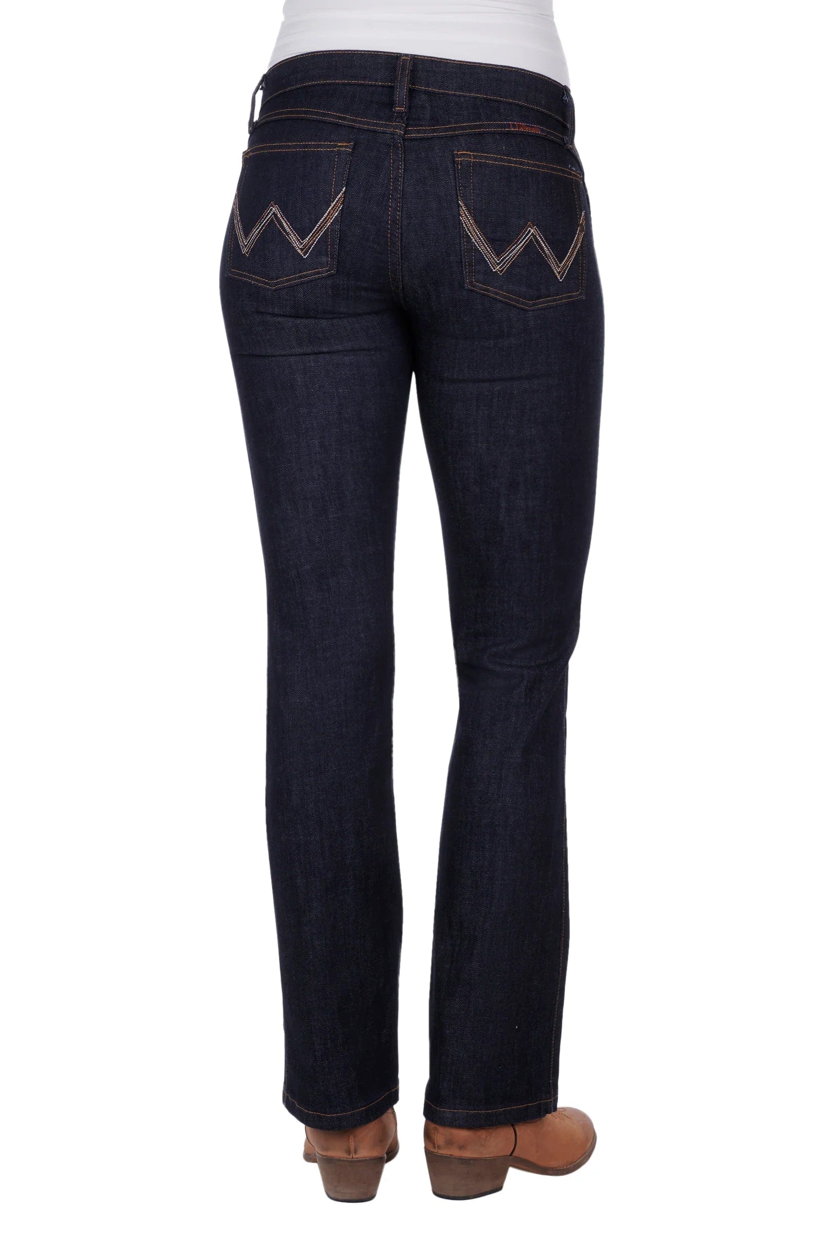 Wrangler Jeans Womens Q Baby Ultimate Riding Jeans Dark Dynasty Trendy Patchwork Denim Jeans