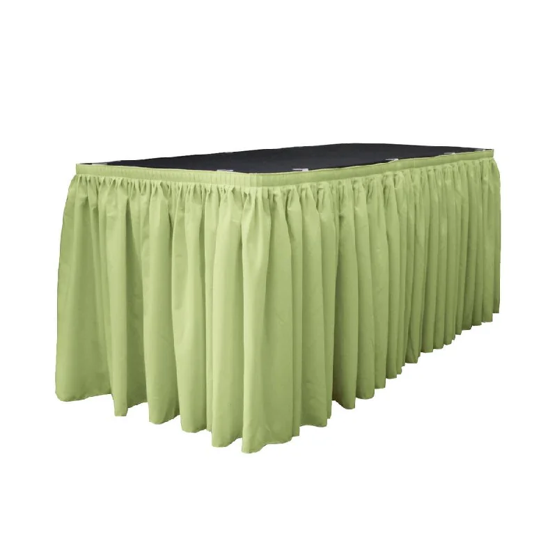 14 Ft. x 29 in. Sage Accordion Pleat Polyester Table Skirt silk skirt lustrous