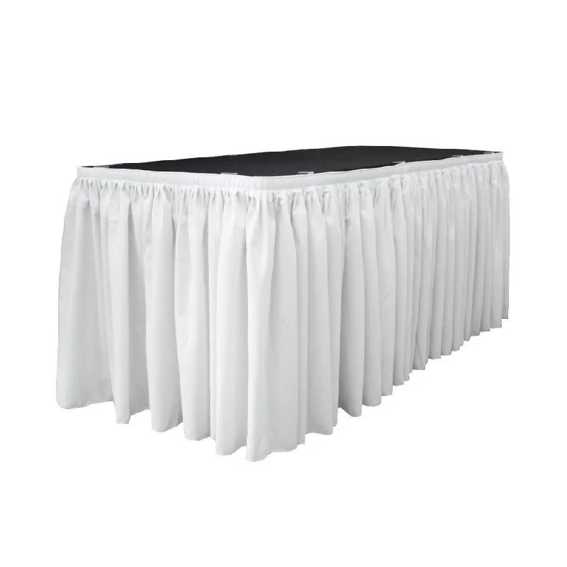14 Ft. x 29 in. White Accordion Pleat Polyester Table Skirt cashmere skirt plush