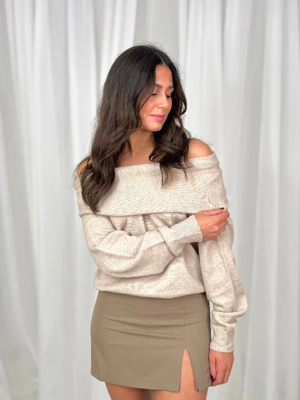 Erica Skort In Taupe corduroy skirt cozy