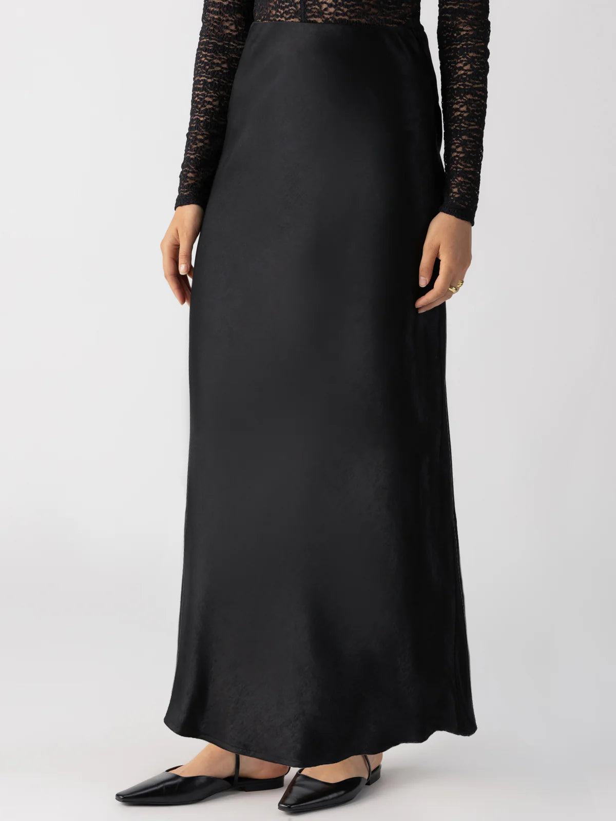 Everyday Maxi Skirt Black leather skirt sleek