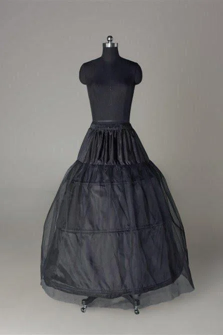 Fashion Black Wedding Petticoat Accessories Black Floor Length Underskirt DMP1 zip skirt side