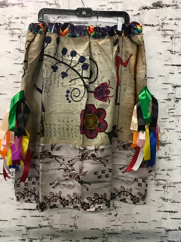 Handmade Ledger Encounter & Birch Horse Hem w/ Geometric Satin Trim Ribbon Skirt silk skirt lustrous