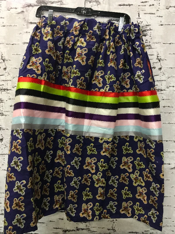 Handmade Blue Beaded Warrior Ribbon Skirt denim skirt fashionable