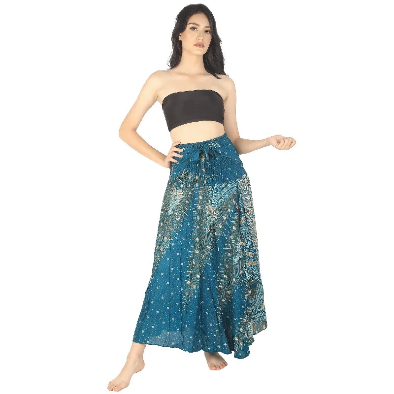 Peacock Women's Bohemian Skirt in Dark Green SK0033 020008 03 corduroy skirt durable