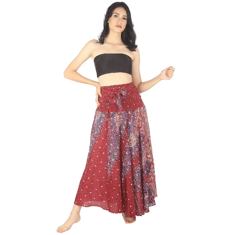 Peacock Women's Bohemian Skirt in Dark Red SK0033 020008 02 modal blend skirt