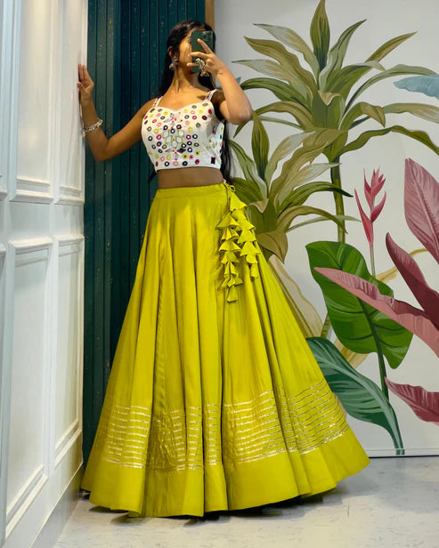 Stunning Light Green Color Rayon Cotton Skirt For Women denim skirt stylish