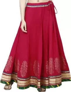 TAVAN Embroidered Women Flared Pink Skirt Free Size chiffon skirt delicate